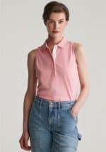 Clothes GANT CONTRAST COLLAR SLEEVELESS PIQUE TOP