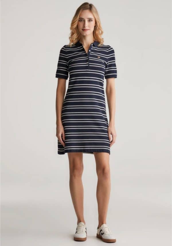 Clothes GANT STRIPE SHIELD SHORTSLEEVED PIQUE POLO DRESS