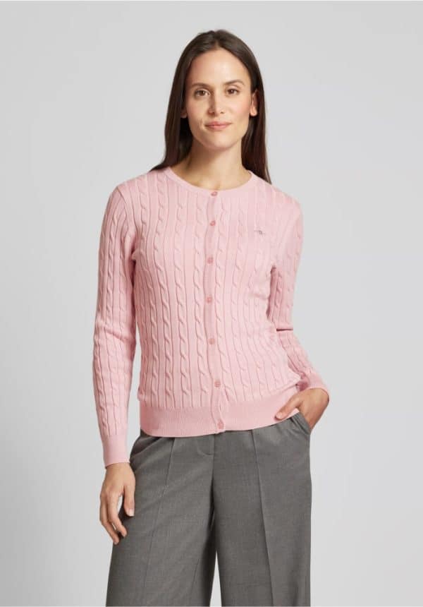 New collection GANT STRETCH COTTON CABLE CARDIGAN