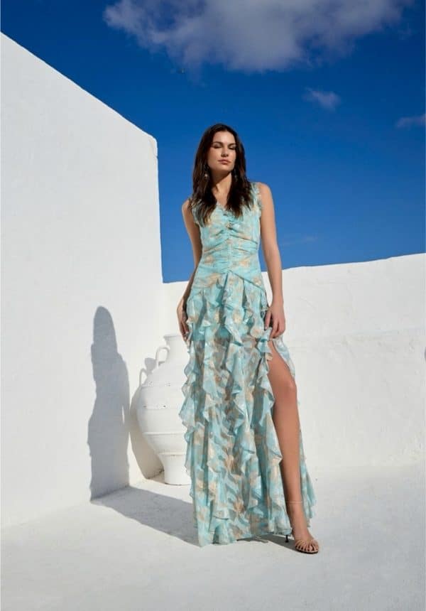 Clothes BE YOU RUFFLED MAXI DRESS