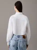 New collection CALVIN KLEIN JEANS CROPPED COTTON POPLIN SHIRT