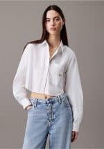 New collection CALVIN KLEIN JEANS CROPPED COTTON POPLIN SHIRT