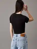 New Collection CALVIN KLEIN JEANS SLIM CROPPED BADGE T-SHIRT