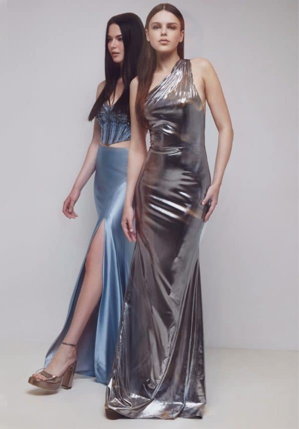 New Collection ALLURE EVENING METALLIC LONG DRESS