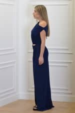 New Collection ELISABETTA FRANCHI RED CARPET JERSEY ASYMMETRIC DRESS