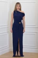 New Collection ELISABETTA FRANCHI RED CARPET JERSEY ASYMMETRIC DRESS