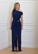 New Collection ELISABETTA FRANCHI RED CARPET JERSEY ASYMMETRIC DRESS