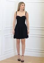 New collection ELISABETTA FRANCHI KNIT DRESS WITH PLEATS