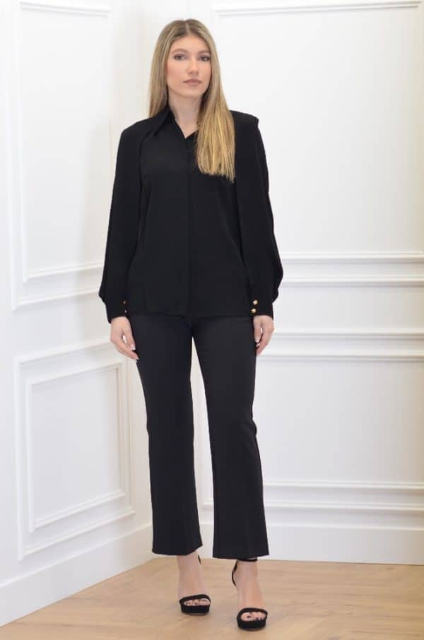 Clothes ELISABETTA FRANCHI BLOUSE IN GEORGETTE FABRIC WITH NECKLACE AND BOW