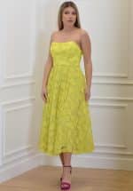 New Collection ALLURE EVENING STRAPLESS MIDI DRESS