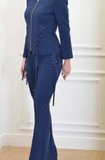 Clothes ELISABETTA FRANCHI CRÊPE BELL BOTTOM TROUSERS WITH CRISS CROSS LACES
