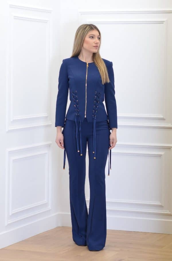 Evening wear ELISABETTA FRANCHI CRÊPE JACKET WITH CRISS CROSS LACES