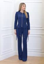 Clothes ELISABETTA FRANCHI CRÊPE BELL BOTTOM TROUSERS WITH CRISS CROSS LACES