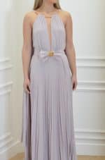 New Collection ELISABETTA FRANCHI RED CARPET DRESS MADE OF LUREX JERSEY FABRIC WITH CAPE