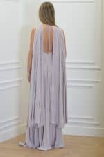 New Collection ELISABETTA FRANCHI RED CARPET DRESS MADE OF LUREX JERSEY FABRIC WITH CAPE