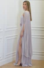New Collection ELISABETTA FRANCHI RED CARPET DRESS MADE OF LUREX JERSEY FABRIC WITH CAPE