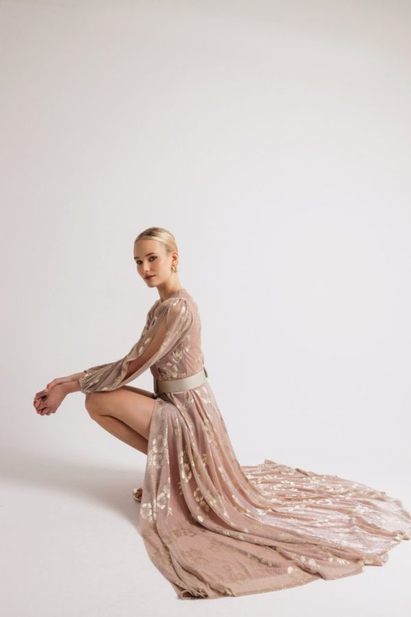 Clothes OPEN FASHION FLORAL LUREX DRESS