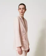 New Collection TWINSET LINEN BLEND SET WITH EMBROIDERY