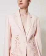 New Collection TWINSET LINEN BLEND SET WITH EMBROIDERY