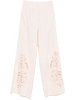 New Collection TWINSET LINEN BLEND SET WITH EMBROIDERY