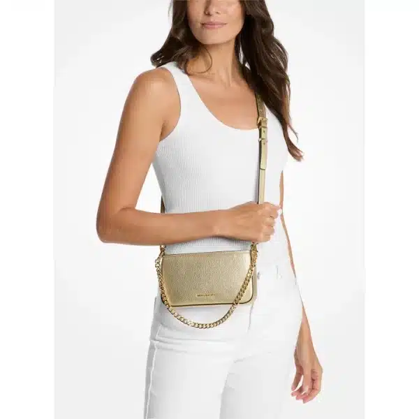 Bags MICHAEL KORS SMALL PALE GOLD CONVERTIBLE CROSSBODY POUCHETTE