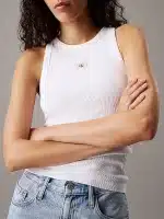 New Collection CALVIN KLEIN JEANS SLIM RIBBED COTTON TANK TOP