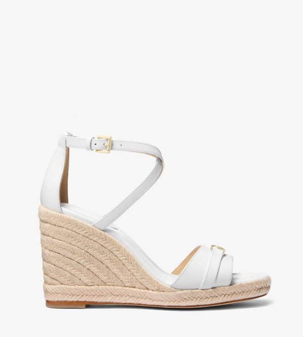 Sales MICHAEL KORS MANDY LEATHER WEDGE SANDAL