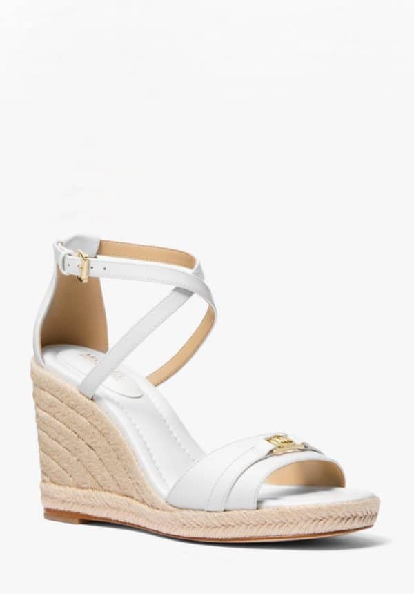 Sales MICHAEL KORS MANDY LEATHER WEDGE SANDAL