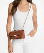 Bags MICHAEL KORS TRIBECA SMALL WOVEN LEATHER SHOULDER BAG
