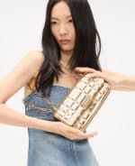 Bags MICHAEL KORS TRIBECA SMALL QUILTED METALLIC LEATHER SHOULDER BAG