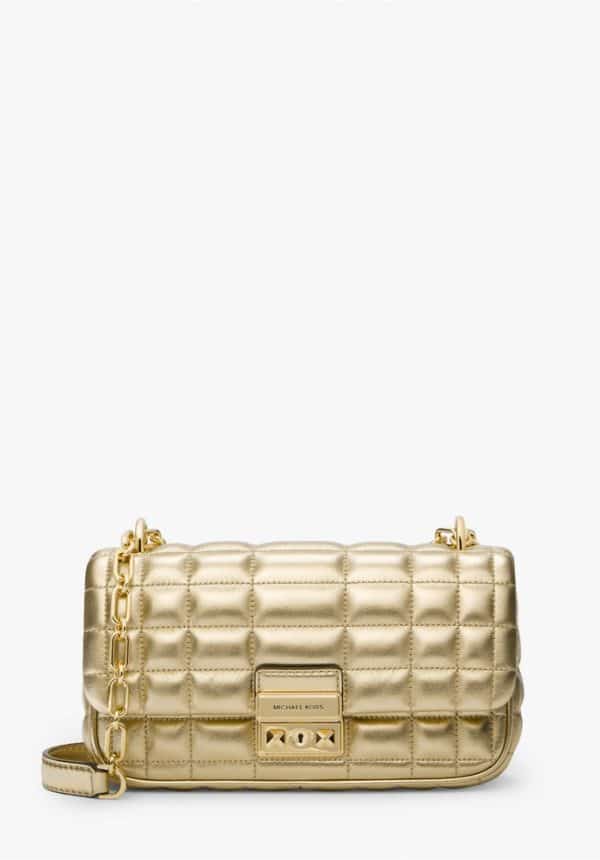 Bags MICHAEL KORS TRIBECA SMALL QUILTED METALLIC LEATHER SHOULDER BAG