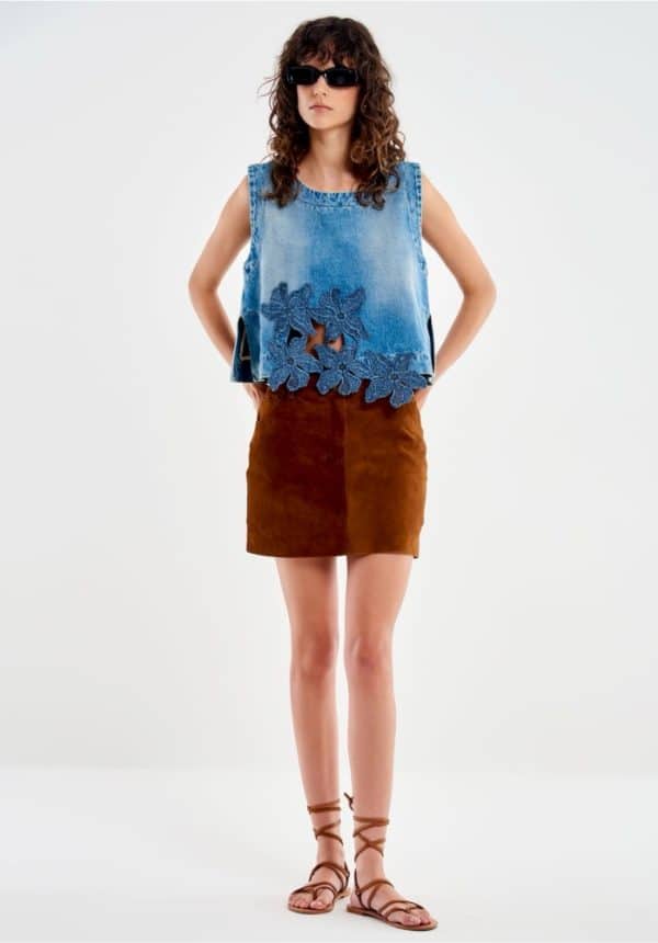 Clothing VICOLO MINI SKIRT IN REAL LEATHER