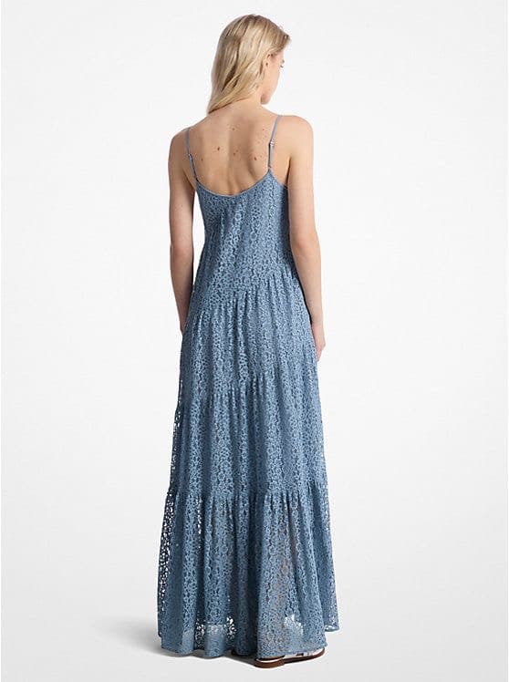 Sales MICHAEL KORS FLORAL LACE RUFFLE SLIP DRESS