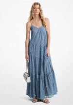 Sales MICHAEL KORS FLORAL LACE RUFFLE SLIP DRESS