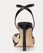 Sales LAUREN RALPH LAUREN KYLA STRAW & CALFSKIN WINGTIP SANDAL