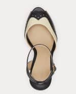 Sales LAUREN RALPH LAUREN KYLA STRAW & CALFSKIN WINGTIP SANDAL