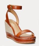 Sales LAUREN RALPH LAUREN HILARIE BURNISHED LEATHER ESPADRILLE