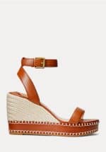 Sales LAUREN RALPH LAUREN HILARIE BURNISHED LEATHER ESPADRILLE