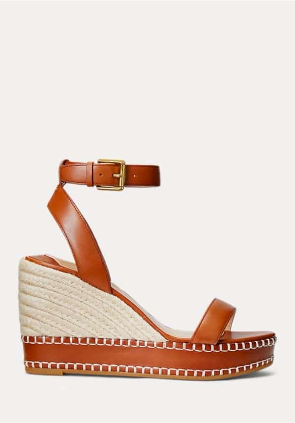 Sales LAUREN RALPH LAUREN HILARIE BURNISHED LEATHER ESPADRILLE