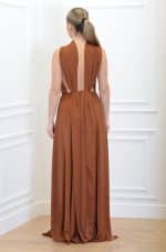 Sales CKONTOVA BRONZE SATIN HALTERNECK DRESS
