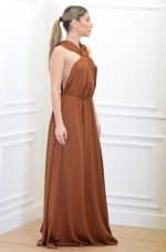 Sales CKONTOVA BRONZE SATIN HALTERNECK DRESS