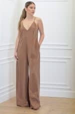 Clothing CKONTOVA CHOCOLATE FLARED JUMPSUIT WITH CROPPED KIMONO JACKET