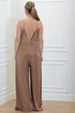 Clothing CKONTOVA CHOCOLATE FLARED JUMPSUIT WITH CROPPED KIMONO JACKET