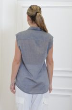 Sales CKONTOVA BLACK SLEEVELESS SHIRT WITH POCKETS