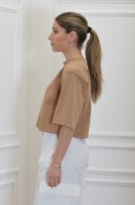 Sales CKONTOVA BEIGE PADDED SHOULDER T-SHIRT