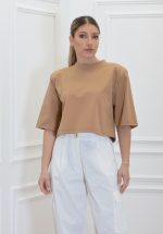 Sales CKONTOVA BEIGE PADDED SHOULDER T-SHIRT
