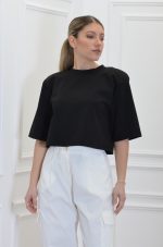 Sales CKONTOVA BLACK PADDED SHOULDER T-SHIRT