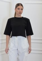 Sales CKONTOVA BLACK PADDED SHOULDER T-SHIRT