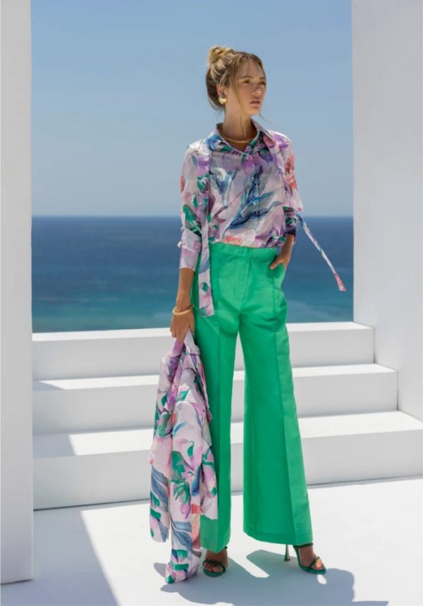 Sales C MANOLO PRINTED MUSLIN SHIRT WITH PRINTED FLOWERS