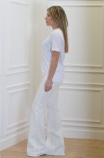 Clothes ELISABETTA FRANCHI JERSEY T-SHIRT WITH EMBROIDERED LOGO AND RHINESTONES